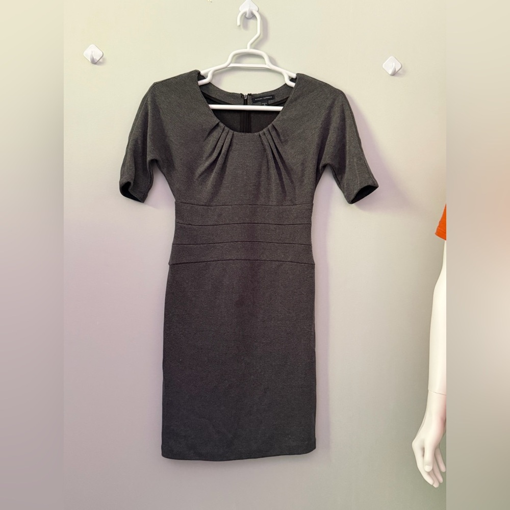 Banana Republic Charcoal Gray short -Sleeve Sheath Dress